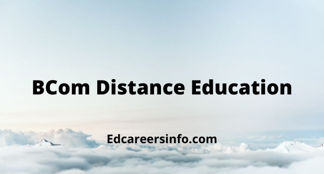 BCom Distance Education