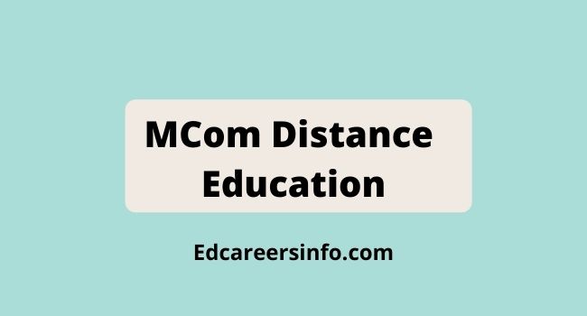 MCom Distance Education