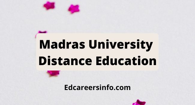 Madras University Distance Education